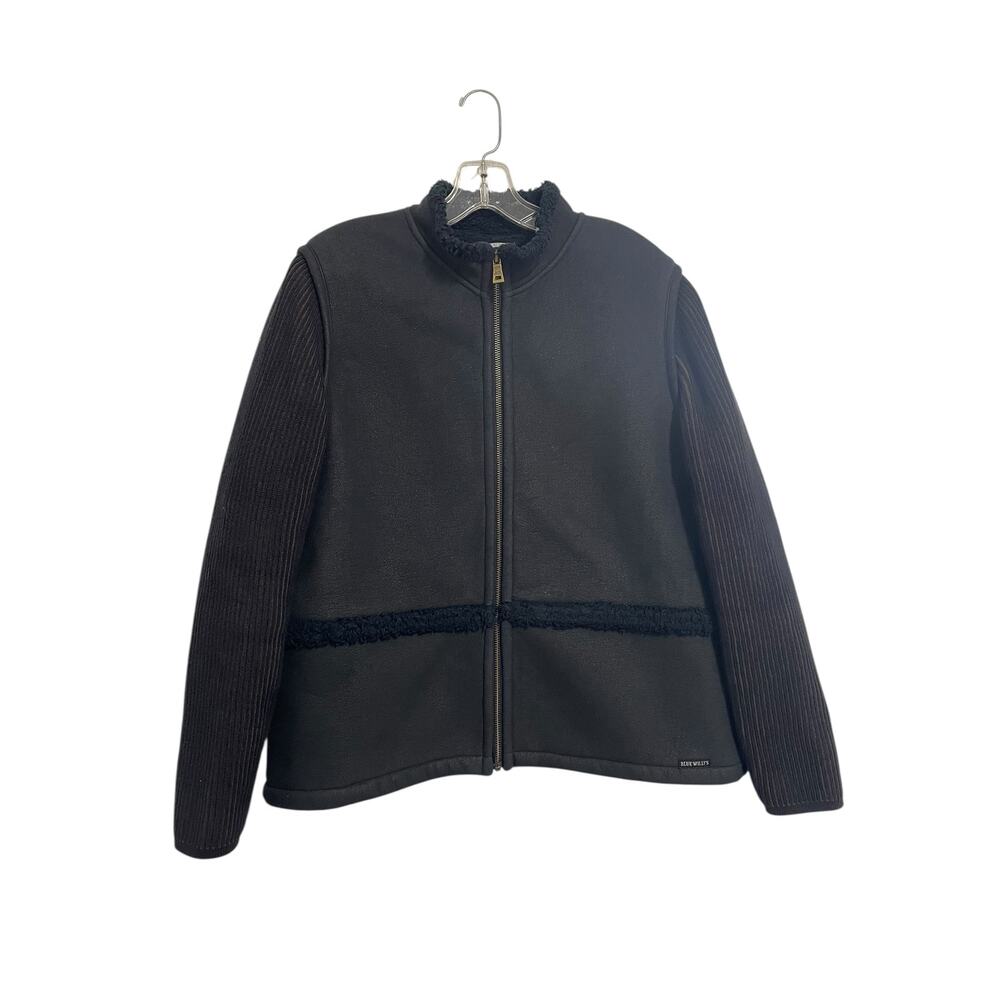 Blue Willi's Denmark Jacket Blue Faux Shearling Lined Coated Cotton Mens L